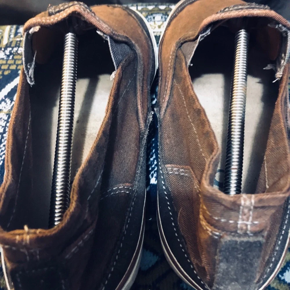 Crevo Brown Slip-On Canvas Loafers